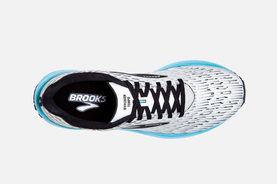 Brooks Israel Hyperion Tempo Road Running Shoes Womens - White/Black/Turquoise - URK-316758